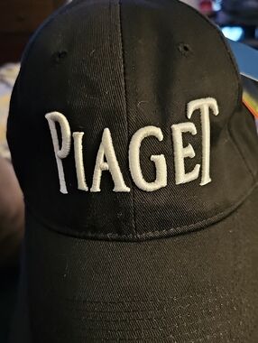 PiageT Black Cap with White Raised Logo